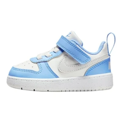 Bild av Nike Sportswear Court Borough Recraft Unisex Sneakers för barn, Storlek: 27, Summit white/vast grey/cobalt pulse Förstklassig skinnimitation