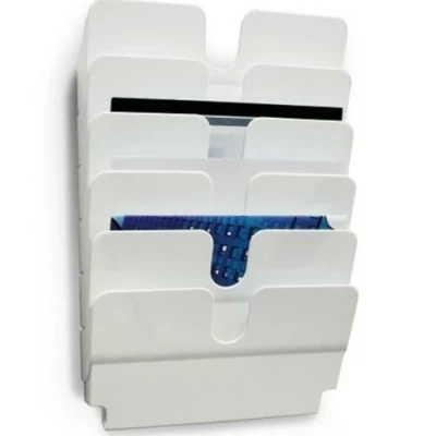 Bild av Durable 1700014401 broschyrställ vägg Flexiplus 6, A4 liggande) 1 set, vit