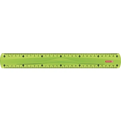 Bild av Brunnen 104973052 linjal (för skola och kontor färgkod, 30 cm, med infällt grepp, för vänster högerhänder) grön