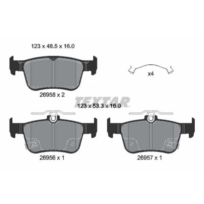 Bild av TEXTAR 2695801 Bromsbeläggsats med akustisk slitagevarnare HONDA: Civic XI Hatchback (FL) 2.0 e:HEV 2022
