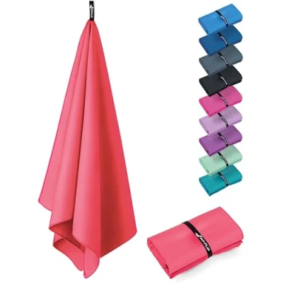 Bild av Mikrofiberhanddukar ultralätt, kompakt och snabbtorkande Mikrofiberhandduk den perfekta sporthandduken, strandhandduk resehandduk (1x 100x50cm 1 Styck Korall)