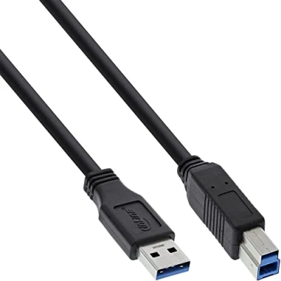 Bild av InLine 35330 USB 3.0 kabel, A till B, svart, 3 m