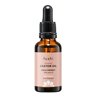 Bild av Fushi Organic Castor Oil 30 ml 100 % ren kall &amp; färskpressad för torr hud hårodling, ögonfransar och ögonbryn hexan fri matkvalitet inre hälsa sustainably sourced