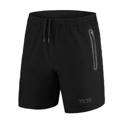Bild av TCA Herr Elite Tech Lätta tränings och löparshorts med dragkedjefickor Svart/Svart, XS