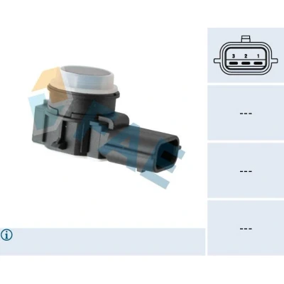 Bild av Sensor, parkeringshjälp, Bak, Fram, Inre, Ytter, Mitt till höger, Tvåsidig, Mitt, dacia,renault, 0263023998, 25 3A 441 01R, 499 95