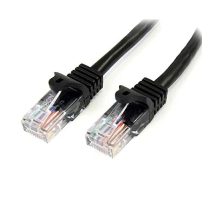 Bild av StarTech.com 0.5m black Cat5e / Cat 5 Snagless Ethernet patch cable 0.5 m 50 cm Svart meter