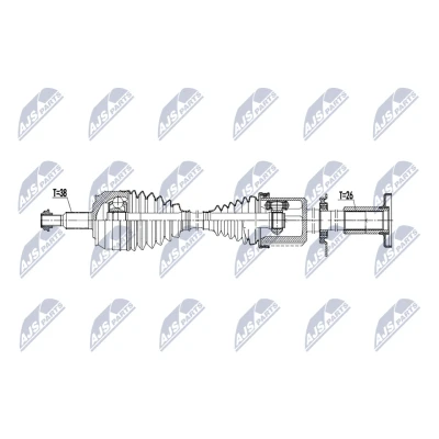 Bild av NTY NPW VW 223 Drivaxel framaxel höger 930mm Automatväxellåda 6 växl VOLKSWAGEN: Transporter 5 Bus, Multivan (7HM,