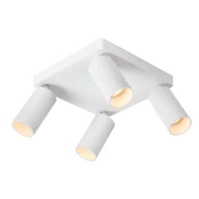Bild av Lucide Takspotlight Clubs, vit, 4 lampor, GU10, aluminium