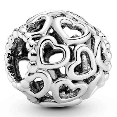 Bild av PANDORA All Over Herzen Charm Sterling Silber 11 x 10,7 mm (T/H/B)