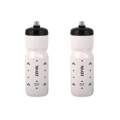 Bild av ZEFAL Pack Sense Soft 80 cykel och VTT behållare set med två mjuka luktfria sportflaskor BPA fri vattenbehållare silikonflaska vit, 2 x 800 ml