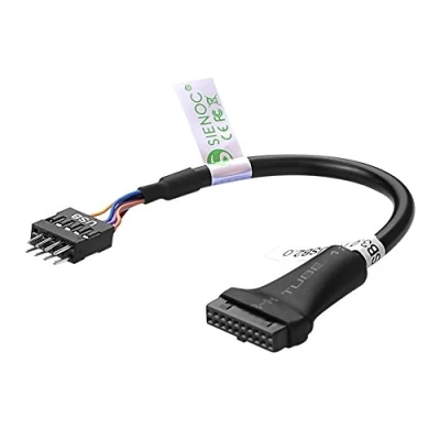 Bild av SIENOC USB 3.0 20 stifts uttag till 2.0 moderkort 9 kontakt kabel adapter