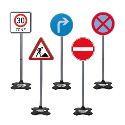 Bild av JAMARA 460293 Traffic set Grand B 5 trafikskyltar: 30 zoner, högersvängare, uppfartsförbud, absolut förbud, varning byggarbetsplats, enkel montering genom ihopsättningsbara element