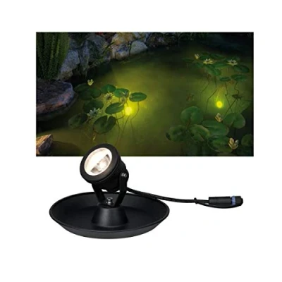 Bild av Paulmann 94209 Plug &amp; Shine LED utomhusbelysning dammlampa rund inkl. 1x2,8 W IP68 dimbar utomhusområde svart trädgårdsbelysning aluminium 3000 K