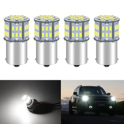 Bild av DEFVNSY Paket med 4 6500K vita 1156 BA15S Highlight lampor 1141 1003 1073 7506 LED 3014 54 SMD för 12V 24V Bil Auto Blinkers Parkeringsljus Backup Backljus