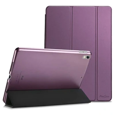 Bild av Procase iPad Air (3:e gen) 10,5 tum 2019/iPad Pro 2017 fodral, ultratunt lätt stativ smart skal med genomskinligt frostat bakskydd för Apple (tredje 2019 lila