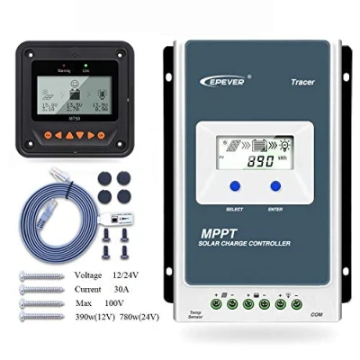 Bild av EPEVER MPPT solladdningsstyrenhet spårare A serien 10A/20A/30A/40A med 12V/24V DC automatiskt identifierande systemspänning (30A+MT50)