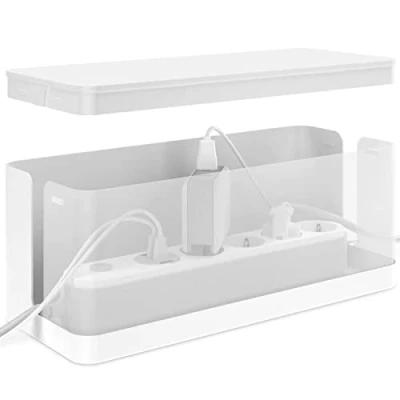 Bild av ACROPAQ Kabellåda Håll din kabel prydlig, medium (32 x 13 cm), vattentät, halkfri kabelhanteringsbox, kabelbox, förlängningskabellåda städad vit/medium
