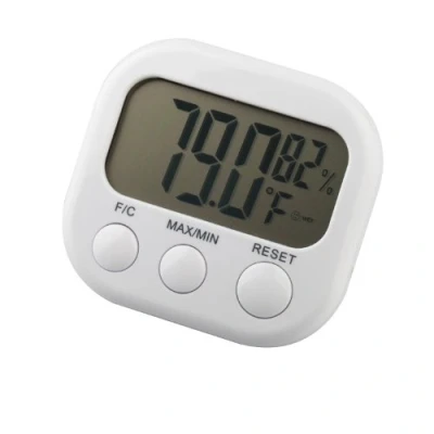 Bild av Digital rumstermometer LCD skärm Fahrenheit &amp; Celsius mini kompakt hygrometer omgivningstemperaturintervall 0C 50C ( 80F 127F) för barnkammare, växthus, hemmakontor och mer av TRIXES