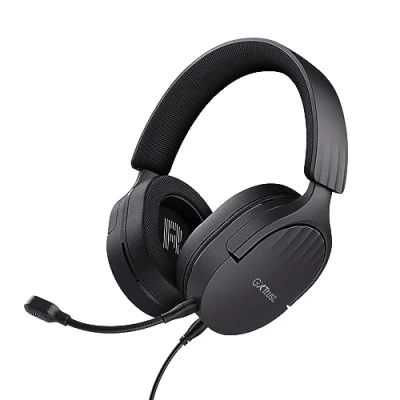 Bild av Trust Gaming GXT 489 Fayzo Headset för PC, PS5, PS4, Xbox Series XS, Switch, Mobile, 3,5 mm Jack, 85% återvunnen plast, over ear kabelanslutna hörlurar med brusreducerande mikrofon svart