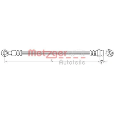 Bild av METZGER 4110718 Flexible De Frein 297 M10 x 1 SF KIA: cee‘d I Break, 5 portes, Pro 3 portes