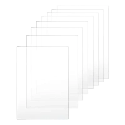 Bild av QWORK® 8 stycken A4 akrylplattor akrylglas, akrylglasplatta, plexiglasplatta, 297 mm x 210 mm, för fotoramar, utställningsprojekt, målning