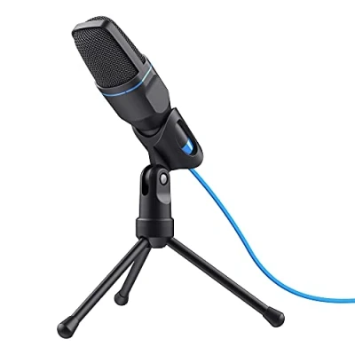 Bild av Trust 23790 Mico PC Microphone, USB Plug and Play, Cable with 3.5mm Adapter, Condenser, Tripod Mic Stand