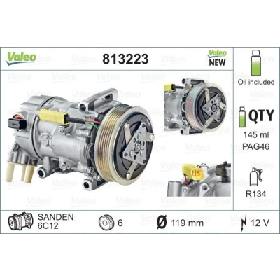 Bild av Kompressor, klimatanläggning VALEO 813223