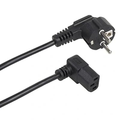Bild av Maclean MCTV 854 IEC Kabel Strömkabel 3 Stifts Skyddskontakt Till Kontakt 90 Graders Vinklad Nedåt Svart (3 Meter)