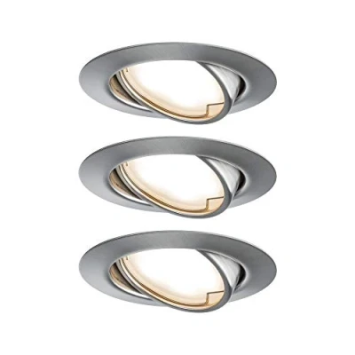 Bild av Paulmann 93421 LED infälld belysning Sockel rund inkl 3x5W spotlight borstad järn spot metall 3000 K