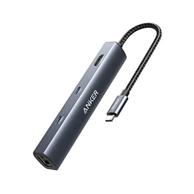 Bild av Anker PowerExpand 6 i 1 Ethernet adapter, PD Hub, 65 PD, 4K HDMI, Gbps Ethernet, data, 2 USB 3.0 dataportar, kompatibel med MacBook Pro, Air, iPad XPS