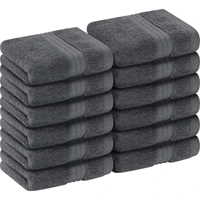 Bild av Utopia Towels Lyxiga tvättlappar 100% kammad ringspunnen bomull, ultramjuk och högabsorberande, tjocka ansiktshanddukar 30 x cm högkvalitativa (12 pack) (Grå)