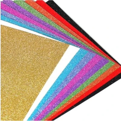 Bild av Namvo 15 st A4 glitterpapperskort, gnistrande 250 gsm glitterfärg kartong papper hantverkskort ark för gör det själv hantverk dekoration