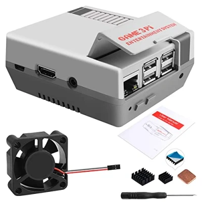Bild av GeeekPi Retro Gaming Nes3Pi fodral för Raspberry Pi 3 modell B/B 2B/3B/3B kylfläkt kylflänsar