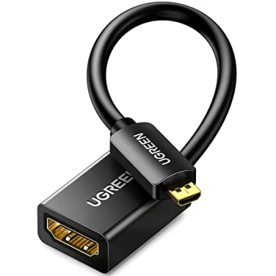 Bild av UGREEN 4K 60Hz Micro HDMI till Adapter 3D 1080P Typ D A Adapterkabel Kompatibel med Raspberry Pi 5/4, Alpha 7R Kamera, Svart (50cm)