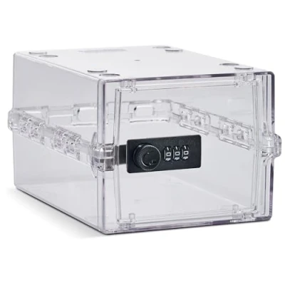Bild av Lockabox Mini™ Liten låsbar förvaringslåda 3 liter kombinationslås låda för mat, medicin och hemsäkerhet BPA fri (kristall)