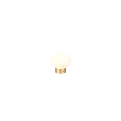 Bild av Reality Leuchten Earl LED uppladdningsbar bordslampa, mässing/opal, höjd 14,5 cm, glas