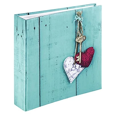 Bild av Hama fotoalbum &quot;Rustico&quot;, 100 vita sidor (50 ark), insticksalbum för 200 foton i formatet 10 x 15 cm, lantlig stil, lila