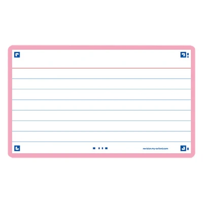 Bild av Oxford Flash 2.0 flashkort A7 75 x 125 mm linjerad rosa 80 stycken