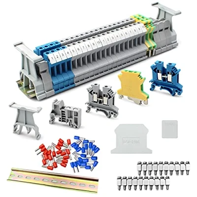 Bild av suaywo DIN Rail Terminal Blocks Kit UK 2.5B Set Universal Block lämplig för automatiseringsprojekt, gör det själv projekt
