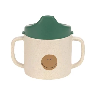 Bild av Ledig dryckesmugg för barn med handtag och avtagbart lock 150 ml/Sippy Cup Happy Rascals smile green