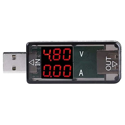 Bild av Akozon USB testare 3,2 10V 0 3A färg LCD voltmeter amperemätare strömmätare 0,01 noggrannhet multimeter laddare (svart)