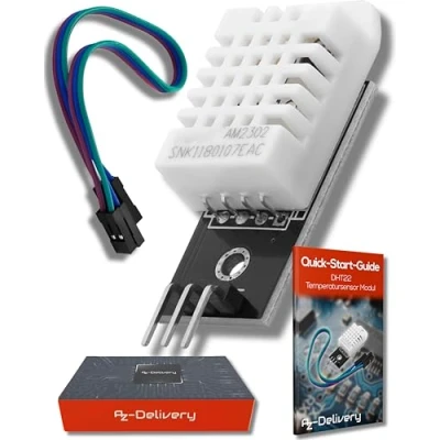 Bild av AZDelivery DHT22 AM2302 Temperatursensor och Fuktgivare med Kretskort Kabel kompatibel Arduino Raspberry Pi inklusive en E Book!