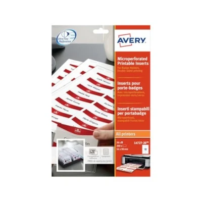 Bild av Namnskyltsetiketter 90 x 54mm vit ​​​​​​​Avery L4727 20 200st