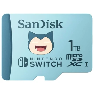Bild av SanDisk 1TB Pokémon Snorlax microSD kort för Nintendo Switch, Läshastigheter på upp till 100 MB/s, skrivhastigheter 90 4K UHD, V30, U3)
