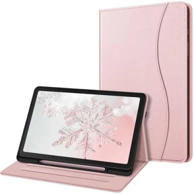 Bild av Fintie Fodral för Samsung Galaxy Tab S6 Lite 10,4 2024/2022/2020, mjukt TPU baksidesfodral, skyddsfodral med S pennhållare och dokumentslitsar, roséguld
