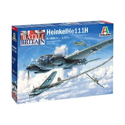 Bild av Italeri 1:72 Heinkel HE 111H 6, originaltrogen kopia, modelltillverkning, hantverk, hobby, limning, plastbyggsats, montering