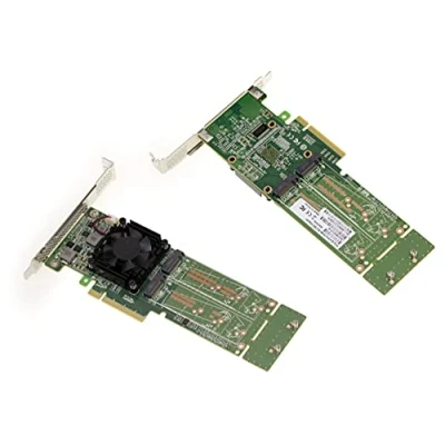 Bild av KALEA INFORMATIQUE M2 PCIe 3.0 x8 styrkort för 4 M.2 NVMe M Key SSD, chipset PLX PEX 8747
