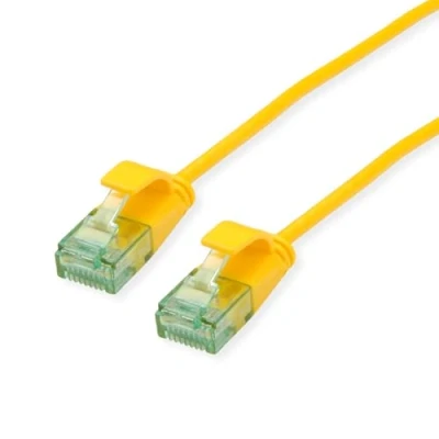 Bild av ROLINE RM UTP DataCenter Patchkabel Kat.6A (klass EA), smal, gul, 5 m