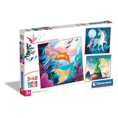 Bild av Clementoni Jigsaw Puzzle Super Color Square Fantasy 3x48pcs. Golv