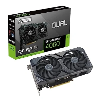 Bild av ASUS DUAL GeForce RTX 4060 OC Edition 8 GB GDDR6 spelgrafikkort svart (NVIDIA RTX4060 DLSS3, PCIe 4.0, 1x HMDI 2.1a, 3X DisplayPort 1.4a, O8G)